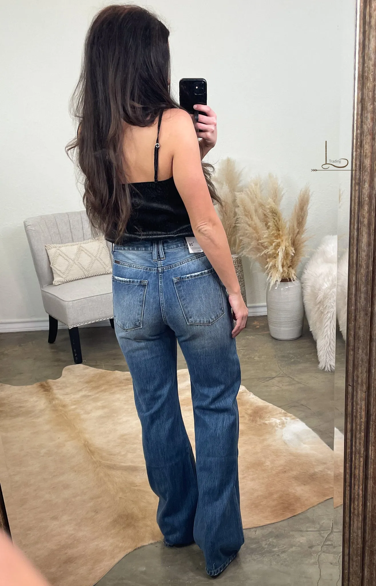 The Josey ~ Distressed Wide Leg Jeans