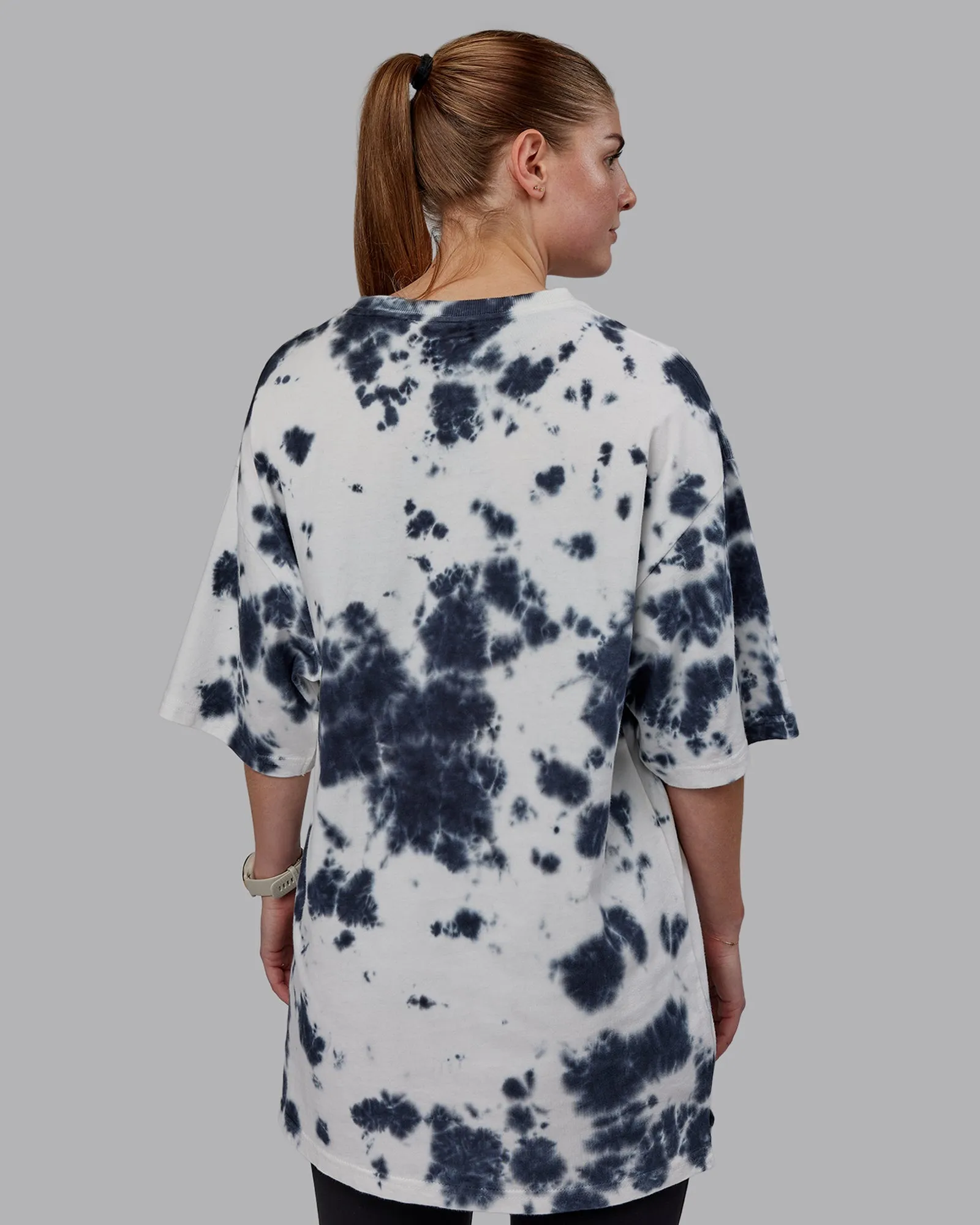 Unisex 1% Better Heavyweight Tee Oversize - White-Black Tie Dye