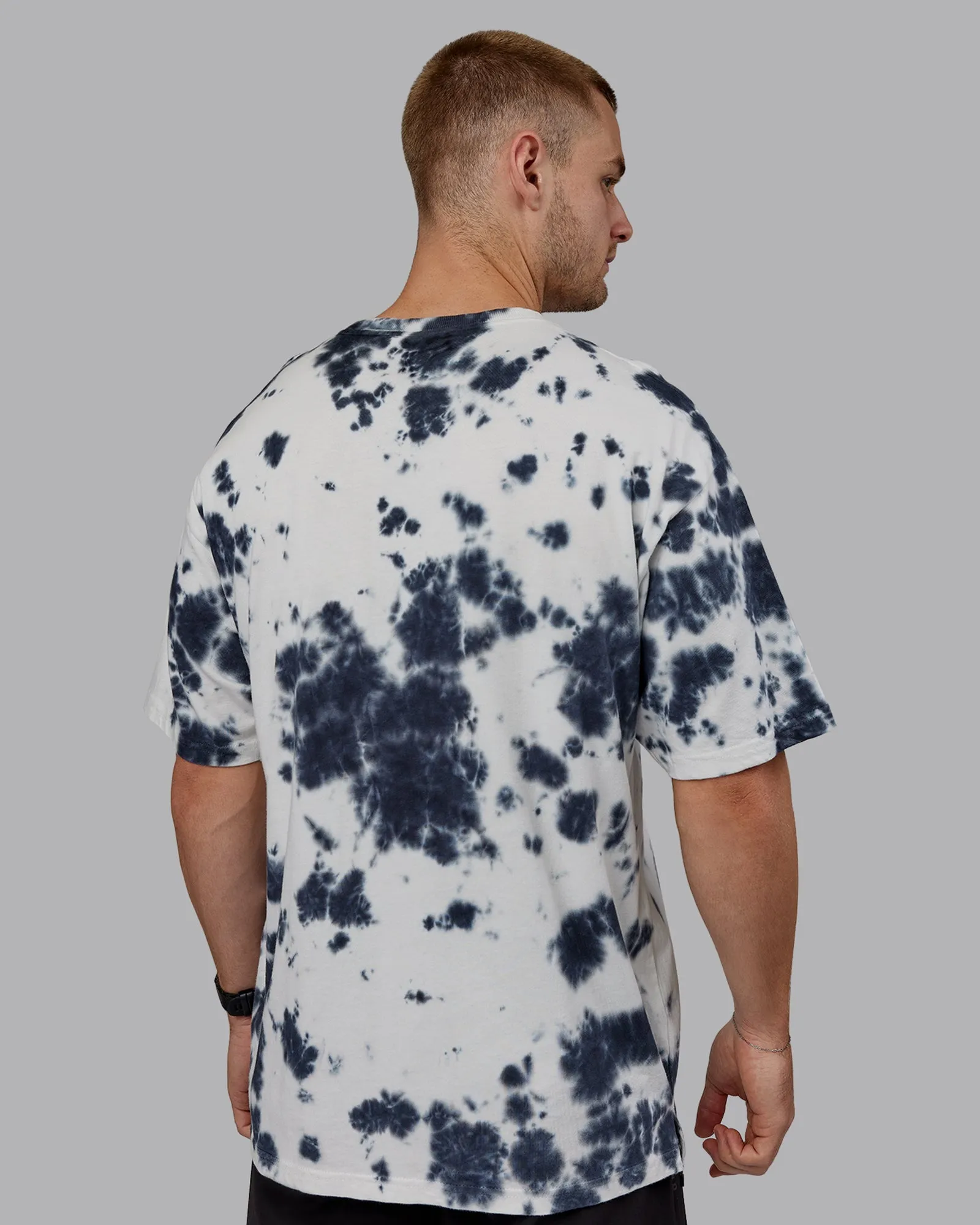 Unisex 1% Better Heavyweight Tee Oversize - White-Black Tie Dye