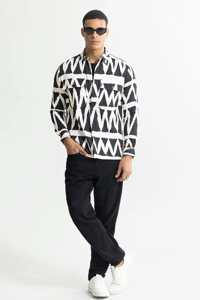 Vibrant Zigzag Black Overshirt