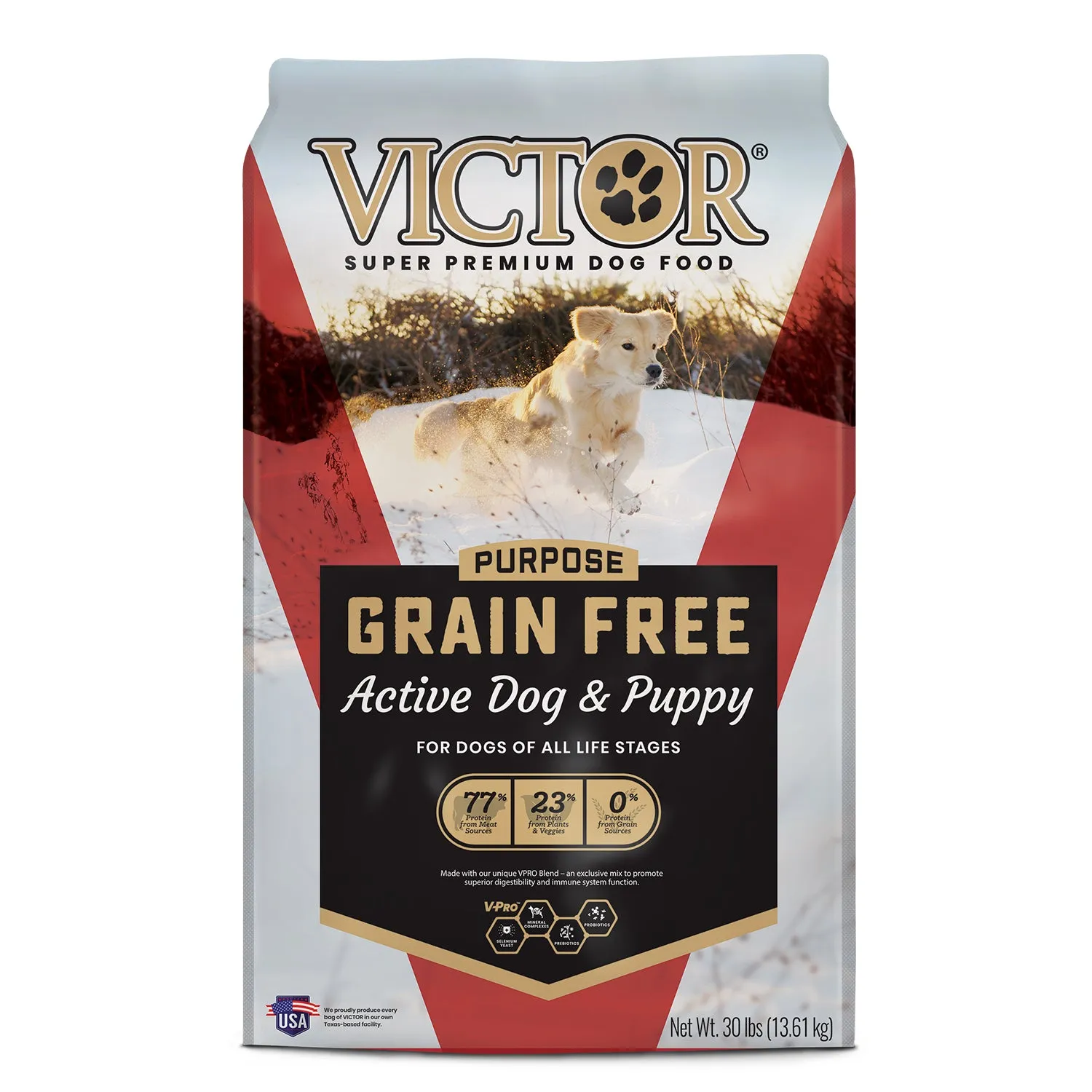 Victor Grain Free Active Dog & Puppy Dry Dog Food, 30lb