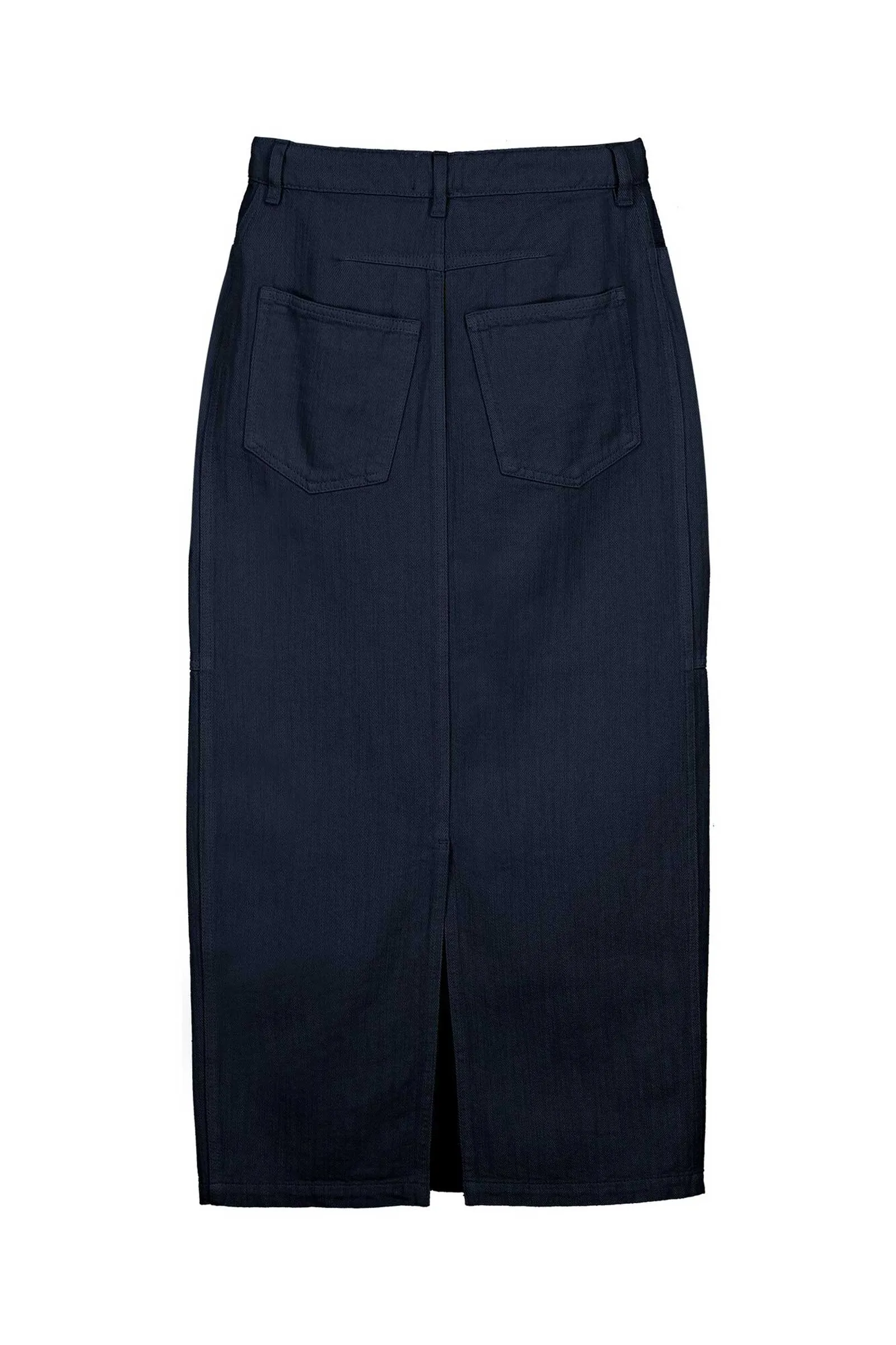 Washed Twill Cotton Long Skirt