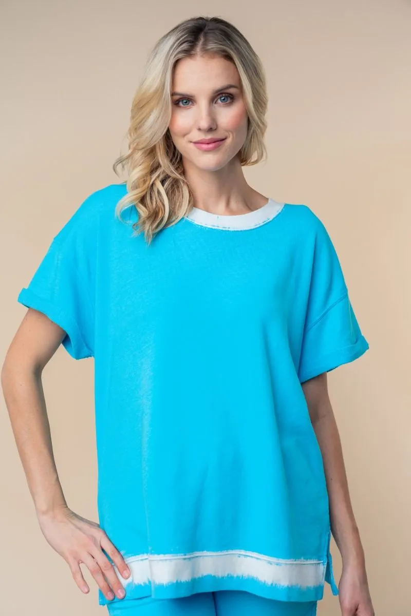 White Birch Short Sleeve Dip Dyed Top - 2 colors PREORDER