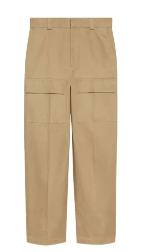 WIDE-LEG COTTON CARGO TROUSERS