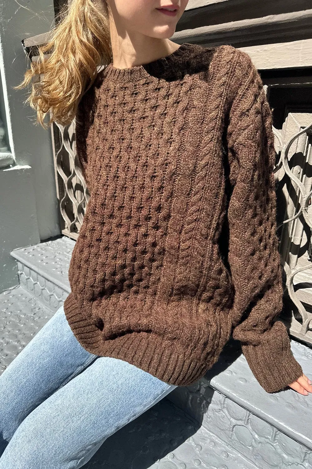 Winona Heavy Wool Cable Knit Sweater