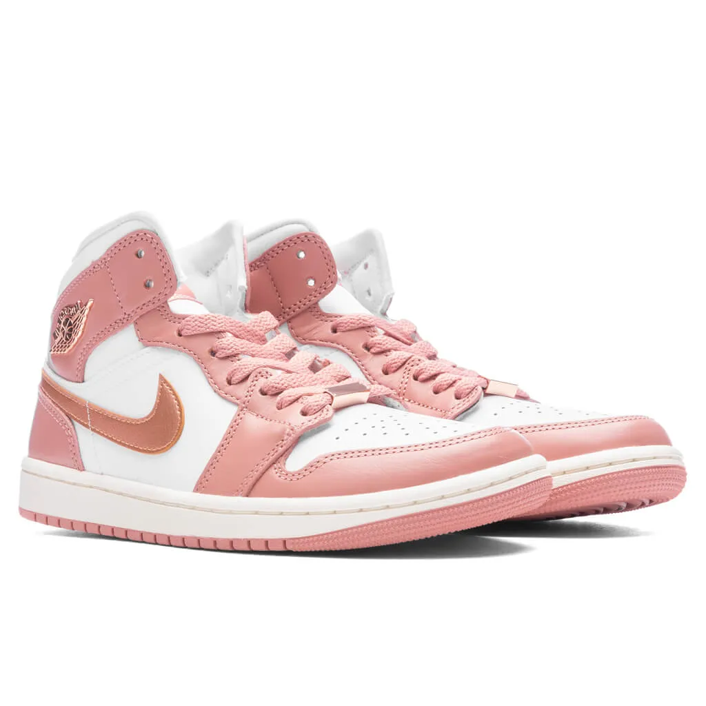 Women's Air Jordan 1 Mid SE - Red Stardust/Metallic Copper/White