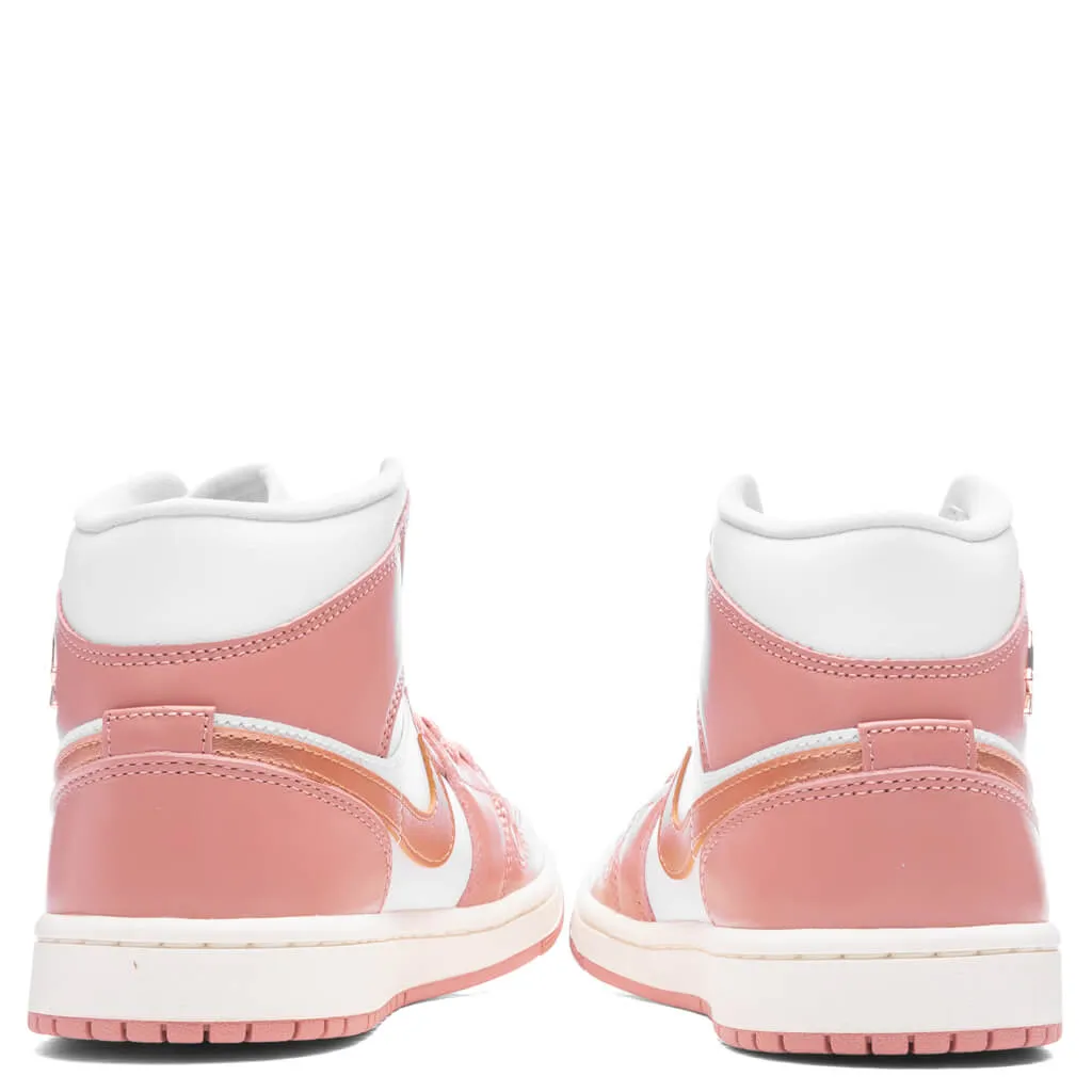 Women's Air Jordan 1 Mid SE - Red Stardust/Metallic Copper/White