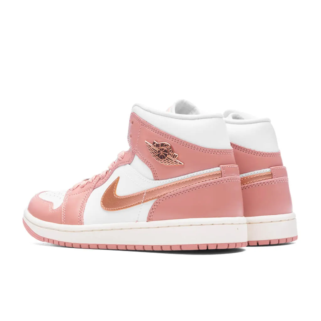 Women's Air Jordan 1 Mid SE - Red Stardust/Metallic Copper/White