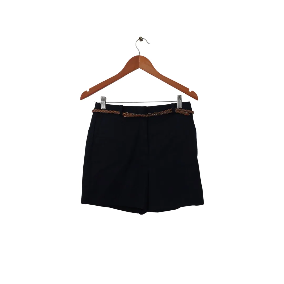 ZARA Navy with Brown Belt Shorts | Gently Used |