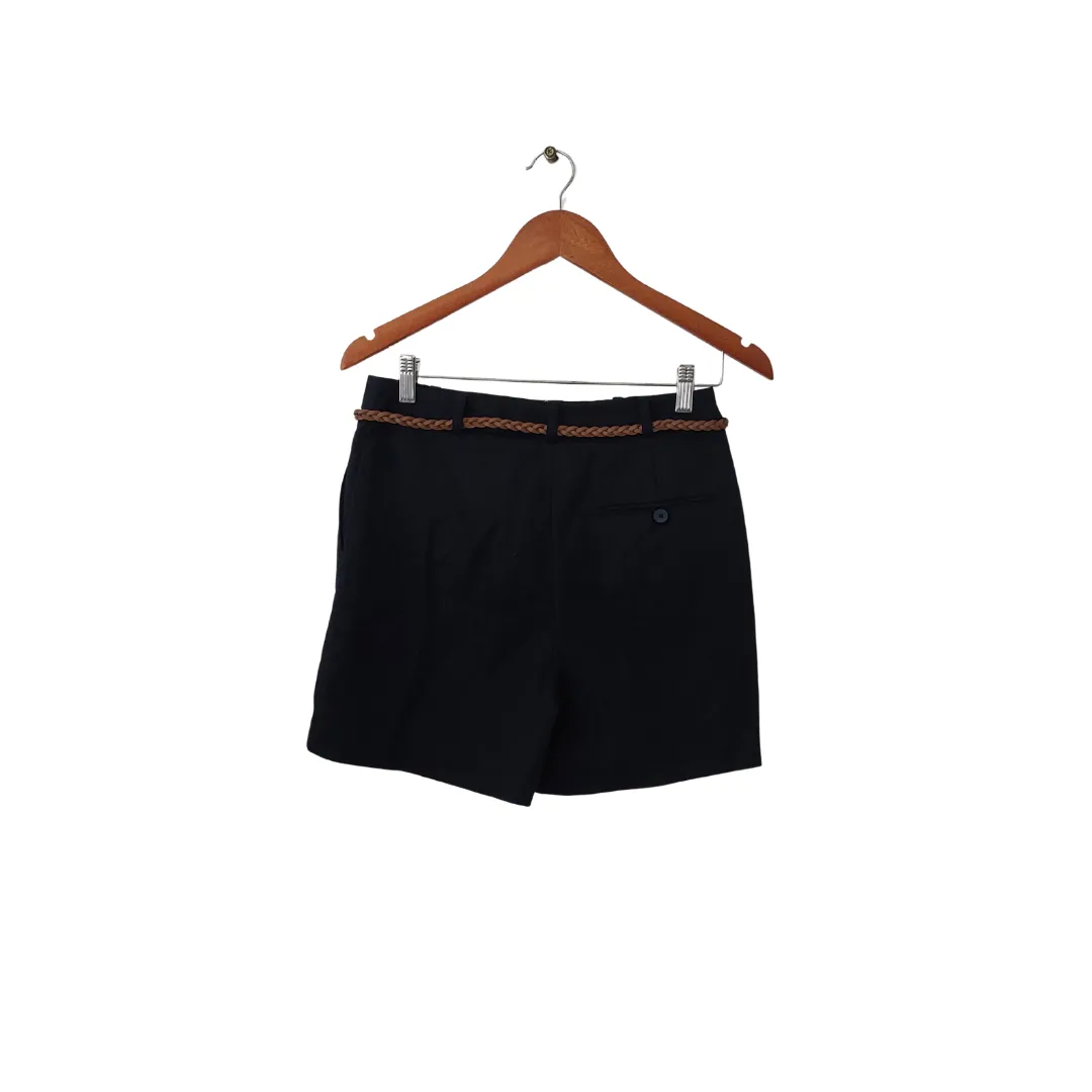 ZARA Navy with Brown Belt Shorts | Gently Used |