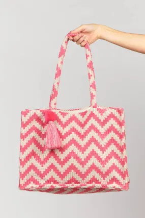 Zig Zag Tote Bag Pink